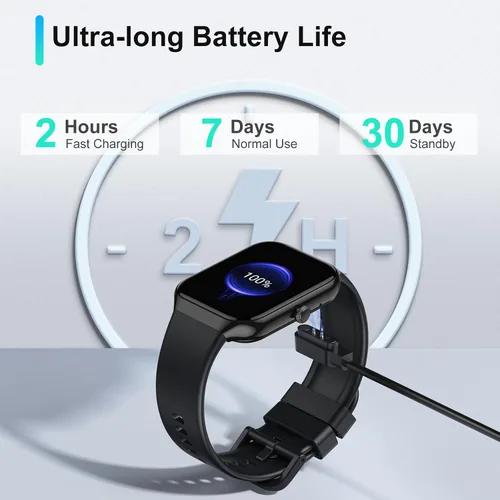 Miniatura 6 de Reloj inteligente para hombres y mujeres, responder/hacer llamadas, reloj de fitness HD de 1.96 pulgadas con monitor de frecuencia cardíaca, monitor