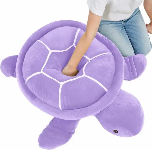 Miniatura 11 de Dalmao - Animales de peluche de tortuga marina de 28'' gigantes y suaves, gran almohada de tortuga azul oceánica de peluche, peluches de regalo