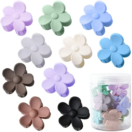 Pinzas para el cabello pequeñas y lindas con flores para accesorios para el cabello, pinzas para el cabello para mujeres y niñas, color crema, 10