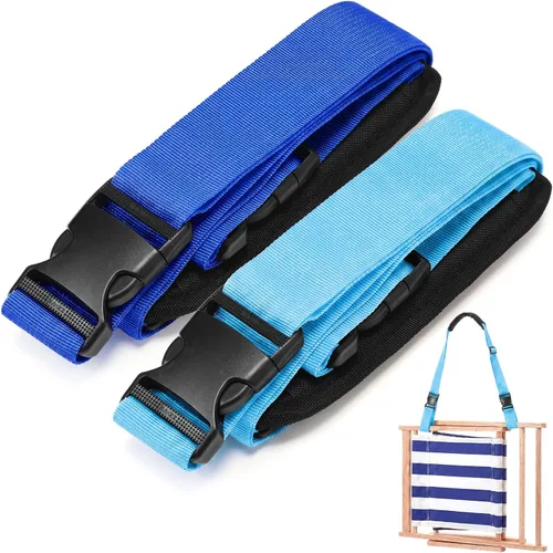 Miniatura 18 de Sanwuta Correa de transporte ajustable para silla de playa, correas para silla de camping, plegables, para playa, mochilero, bicicletas plegables
