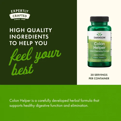 Miniatura 5 de Swanson Colon Helper - Suplemento digestivo herbario para adultos que buscan eliminaciones saludables con Goldenseal, olmo resbaladizo y aloe