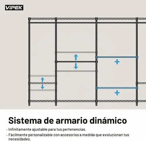 Miniatura 10 de VIPEK S3 Perchero de Prendas Resistente Independiente Perchero de Ropa Independiente Organizador de Almacenamiento para Armario, Armario Grande