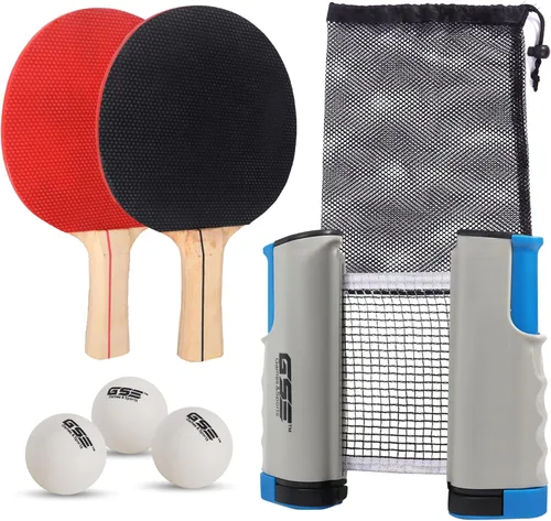 GSE Games & Sports Expert - Red y postes de tenis de mesa retráctil Red de repuesto ajustable de Ping Pong (4 colores) | Adjustable Juego de tenis