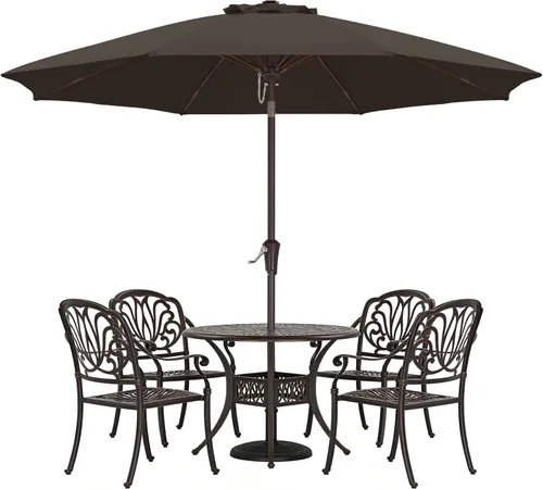 Miniatura 30 de ABCCANOPY Sombrilla de patio al aire libre de 7.5 pies, sombrilla de mesa con protección UV con manivela para una fácil instalación, adecuada