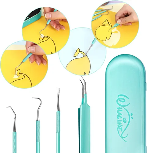 Miniatura 3 de Whaline Herramientas de vinilo de deshierbe de 4 piezas de precisión de acero inoxidable con estuche, kit de herramientas de manualidades de papel