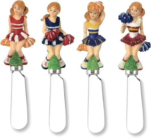 Miniatura 9 de Supreme Housewares Esparcidores de queso de béisbol, asas de resina pintadas a mano con cuchillas de acero inoxidable para untar queso crema