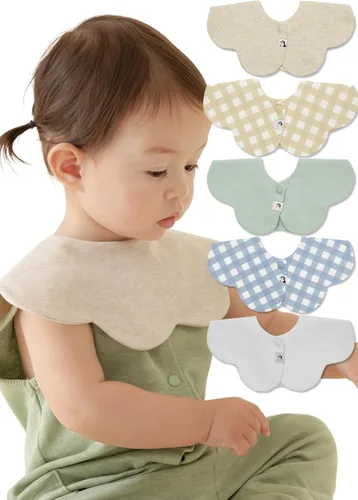 Konny Baby Bib 3/5/7-Pack Set, 360 ° Rotate, Soft and Absorbent Drooling for Toddler Boys Girls Baby Essentials