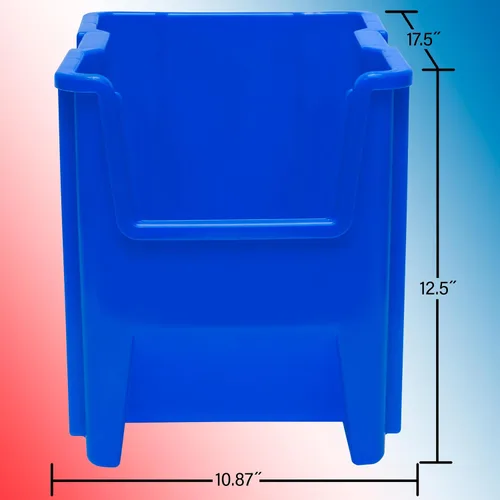 Miniatura 2 de Akro-Mils 13014 Stak-N-Store - Contenedor de almacenamiento de plástico apilable de servicio pesado con frente abierto