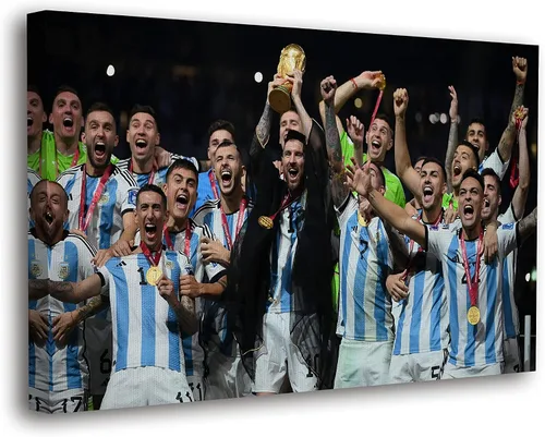 Miniatura 21 de SpiritualHands Lionel Messi - Póster en lienzo de Messi Argentina, póster de fútbol de Leo Messi para dormitorio de niños, 8 x 12 pulgadas, listo