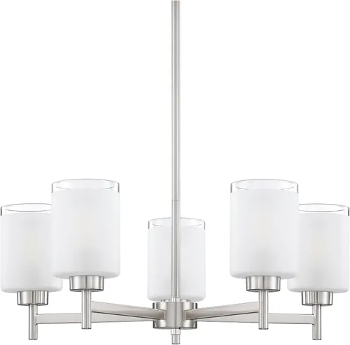 Miniatura 12 de 3 luces de vidrio industrial moderno con acabado de níquel cepillado. Accesorio de iluminación y decoración de jaula de alambre de metal para sala