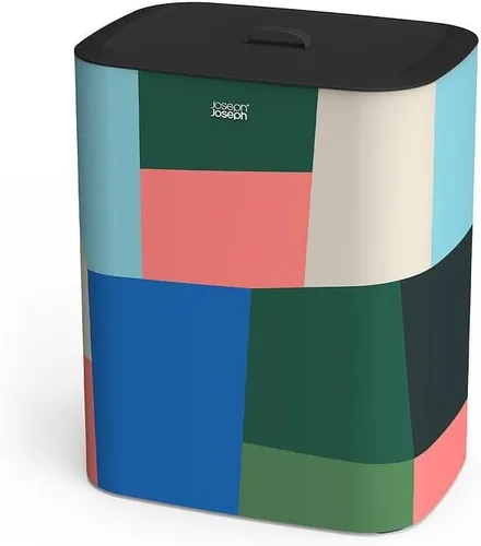 Miniatura 12 de Joseph Joseph Tota Trio - Cesto separador para ropa sucia de 90 litros/23.8 galones con tapa, 3 bolsas de lavado extraíbles con asas - Negro Azul