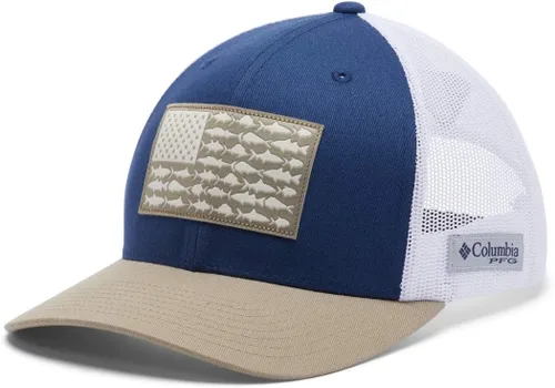Miniatura 563 de Columbia - Gorra de malla con bandera con árboles unisex para adultos, corona alta