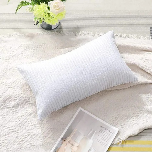 Miniatura 204 de Artscope Fundas de Almohada de Pana a Rayas Acogedoras Súper Suaves Decorativas Cuadradas Fundas de Cojín para Sofá Sillón Dormitorio Decoración