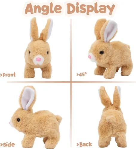 Miniatura 6 de My Realistic Bunny Toy Easter My Realistic Interactive Bunny - Saltar, contraer y sacudir orejas (marrón)