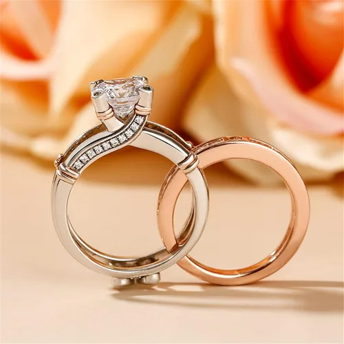 Miniatura 8 de Jeulia - Anillo de plata de ley con circonitas intercambiables para mujer, para boda, compromiso, aniversario