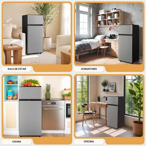 Miniatura 7 de Manastin - Mini refrigerador de 4.5 pies cúbicos con congelador, refrigerador pequeño de 2 puertas para oficina, cocina, dormitorio y habitación