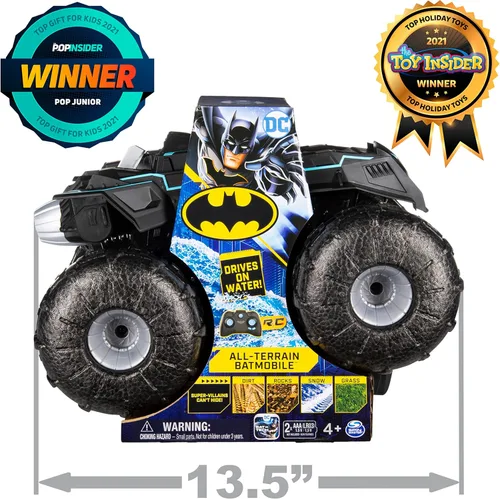 Miniatura 2 de DC Batman, vehículo de control remoto todo terreno Batmóvil, juguetes de Batman resistentes al agua para niños de 4 años en adelante