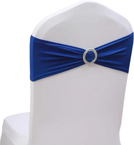 Miniatura 11 de 50 lazos elásticos para silla, bandas elásticas para silla con hebilla deslizante, lazos para bodas, hoteles, banquetes, fiestas de cumpleaños