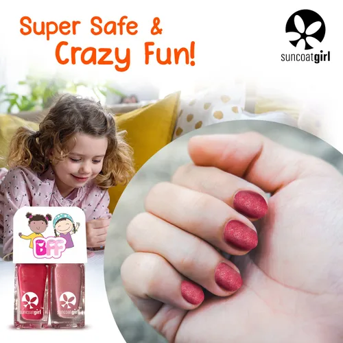 Miniatura 3 de Suncoatgirl Juego de esmaltes de uñas para niños con purpurina BFF Glam Duo – Esmalte de uñas seguro no tóxico a base de agua, inodoro, se despega