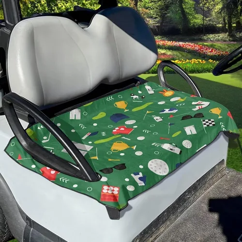 Miniatura 23 de Suobstales Fundas de Asiento para Carrito de Golf/Toalla de Asiento, Almohadillas de Asiento Transpirables para Carrito de Golf, Manta para Club