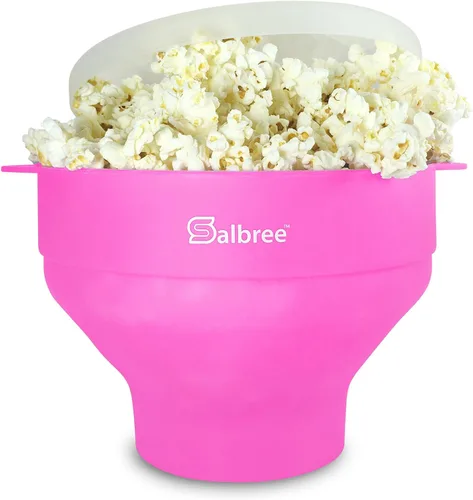 Miniatura 15 de La máquina original Salbree para palomitas de maíz plegable de silicona para microondas, cuenco microondas con capacidad para 16 tazas, utiliza aire