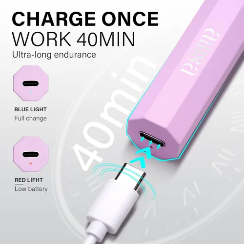 Miniatura 5 de AILLSA Mini luz UV para uñas, lámpara LED de mano para uñas, pequeña lámpara de uñas de gel, portátil, de secado rápido, inalámbrica para regalo