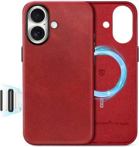 Miniatura 50 de SHIELDON Funda de cuero genuino para iPhone 17 Pro Max de 6.9 pulgadas 2025, [botón de la cámara actualizado], compatible con Magsafe, carga Azul