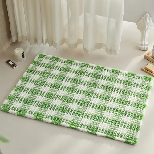 Miniatura 94 de TYUU Tapete de baño estilo gofre, tapete de baño bohemio, antideslizante, lavable, súper absorbente, de secado rápido, bonito tapete de baño
