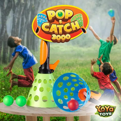 Miniatura 8 de YoYa Toys Juego de pelota Pop and Catch – Actividades de juego para niños en interiores y exteriores, juegos de atrapa para acampar, deportes