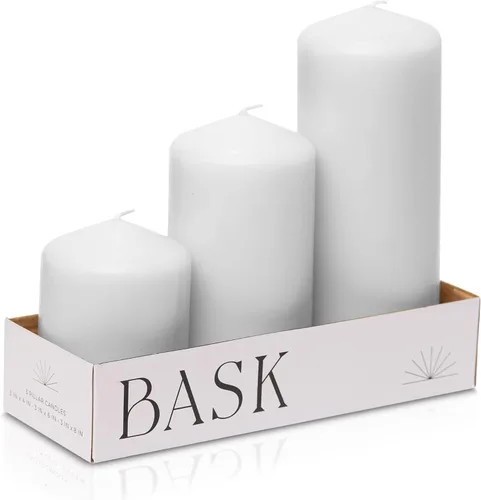 Miniatura 7 de Bask Velas de pilar superior de cono – Elegantes velas rojas – Juego de 3 velas de pilar rojo – 3 x 4 pulgadas, 3 x 6 pulgadas y 3 x 8 – Velas