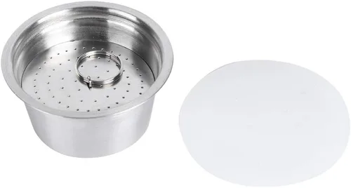 Miniatura 2 de Oumefar Relleno de café recargable, cápsulas de café reutilizables de acero inoxidable con tapa de silicona, taza de cápsula de café recargable