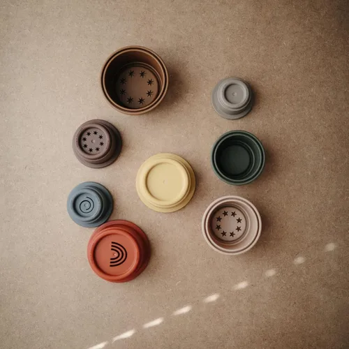 Miniatura 4 de mushie Juguete de tazas apilables Hecho en Dinamarca (Retro)
