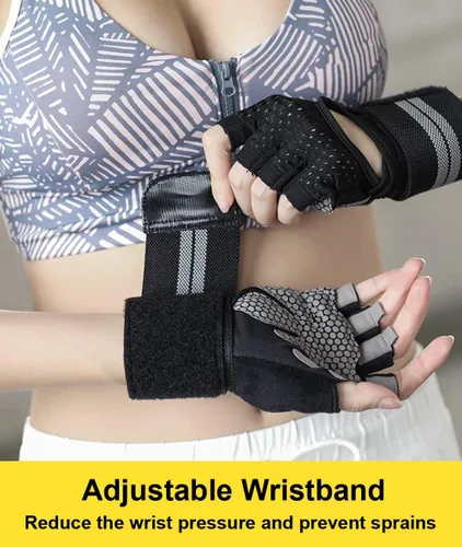 Miniatura 3 de SUJAYU Guantes de gimnasio para levantamiento de pesas para hombres y mujeres, guantes de entrenamiento transpirables, guantes de ejercicio