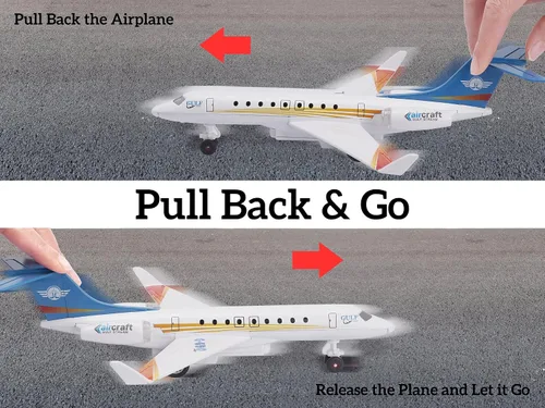 Miniatura 4 de Crelloci Avión de juguete Single Airlines fundido a presión modelo G650 de avión, aleación de metal, aviones con luces y sonidos para niños y niñas