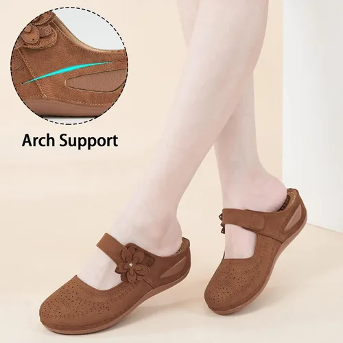 Miniatura 21 de Alicegana Sandalias elegantes de verano para mujer, con puntera cerrada, estilo casual, sin cordones, con gancho ajustable