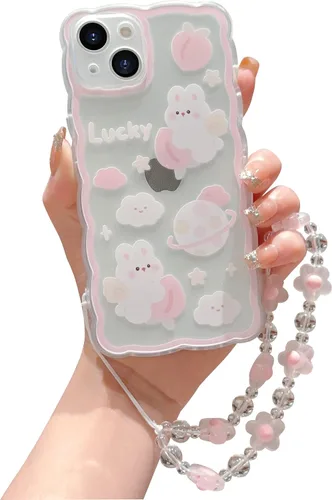 Miniatura 15 de Compatible con iPhone 11 Funda Lindo Dibujos Animados Pequeño Oso Conejo con Lindo Diseño de Cadena para Mujeres Niñas Estético Kawaii Funda Delgada