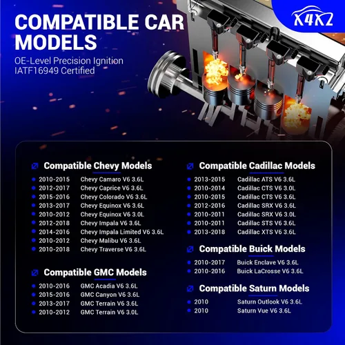 Miniatura 2 de 6 bujías de iridio doble 41-109 para Buick Enclave LaCrosse/Cadillac ATS CTS SRX STS XTS/Chevy Camaro Colorado Equinox Impala Malibu/GMC Acadia