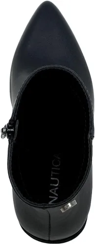 Miniatura 5 de Nautica Botas de invierno con tacón de bloque para mujer, punta puntiaguda, cremallera lateral media, Yeva