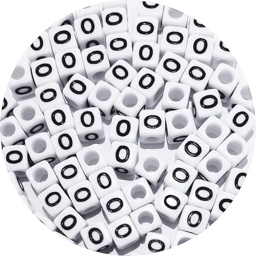 Miniatura 36 de Cuentas cuadradas de letras acrílicas de 0.236 x 0.236 pulgadas, cuentas A del alfabeto para pulseras, joyería, llavero DIY, 100