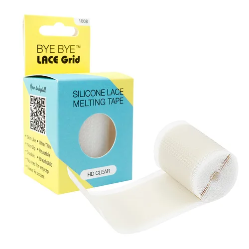STUDIO LIMITED Cinta de fusión de silicona para peluca de encaje y nudos, cinta de fusión Bye Bye Lace Grid HD natural para ocultar la piel,