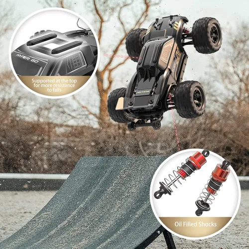 Miniatura 3 de HYPER GO H16BM - Autos RC rápidos sin escobillas de 42 Mph para adultos, 1/16 Hobby Off-Road RC Camión, auto de control remoto RTR