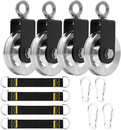 Miniatura 8 de Rueda de polea de cable de aleación de aluminio de 3.543 in para sistema de gimnasio en casa, resistente con carga máxima de 600 libras, compatible