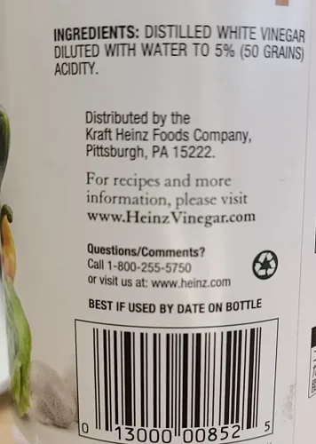 Miniatura 3 de HEINZ Vinagre Blanco Destilado Regular Claro 16 OZ - 0013000008521