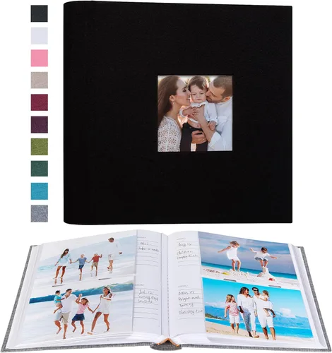 Miniatura 37 de Mublalbum Álbum de fotos de 4 x 6 pulgadas, 300 fotos, cubierta de lino con áreas de notas, libro de fotos para boda, familia, bebé y vacaciones