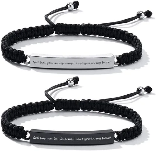 Miniatura 15 de Pulsera de urna personalizada para cenizas, recuerdos de joyería de cremación para mujeres y hombres, pulsera ajustable de cuerda tejida hecha a