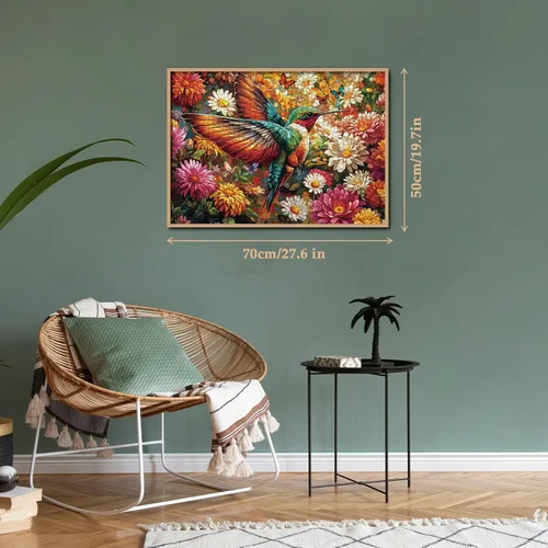 Miniatura 6 de Rompecabezas de flores coloridas de colibrí, 1000 piezas para adultos, pájaro, girasol, mariposa, naturaleza, rompecabezas de plantas, primavera