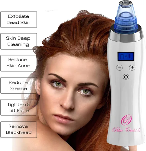 Miniatura 4 de Eliminador de puntos negros para la cara, dermasuction BlueOrchids para eliminación de puntos blancos, ventosa de acné, limpiador de poros al vacío