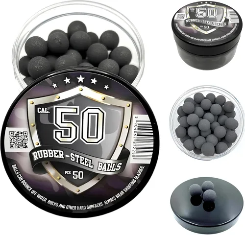 50 bolas de acero de goma dura de alta calidad, 0.10 oz, proyectiles reutilizables pesados, bolas de paintballs para entrenamiento en el hogar y