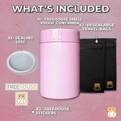 Miniatura 6 de Treehouse Recipiente a prueba de olores (16.9 fl oz) para hierbas, especias, café, tés y más, tarro hermético de doble sellado, vidrio grueso
