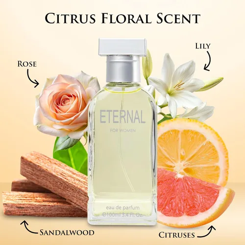 Miniatura 2 de Eternal for Women – 3.4 onzas líquidas Eau De Parfum Spray refrescante mezcla de cítricos florales y fragancias de almizcle huele fresco durante